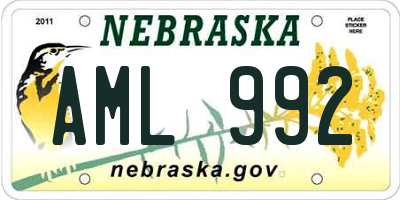 NE license plate AML992