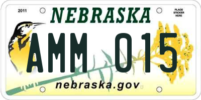 NE license plate AMM015