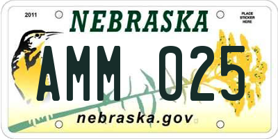 NE license plate AMM025