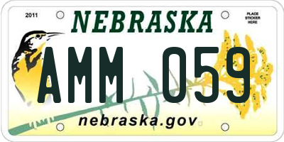 NE license plate AMM059