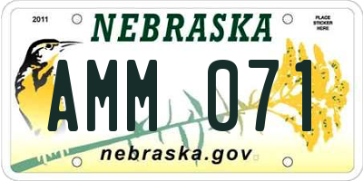 NE license plate AMM071