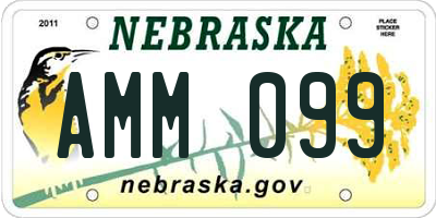 NE license plate AMM099