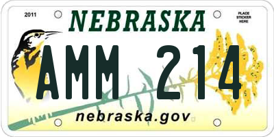 NE license plate AMM214