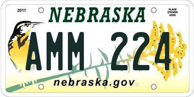 NE license plate AMM224