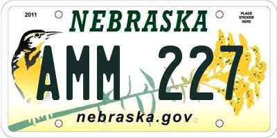NE license plate AMM227