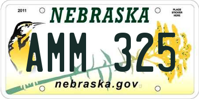 NE license plate AMM325