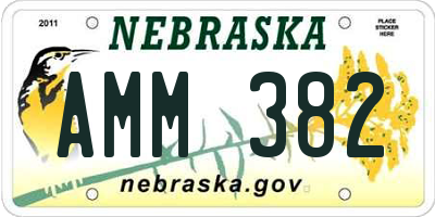NE license plate AMM382