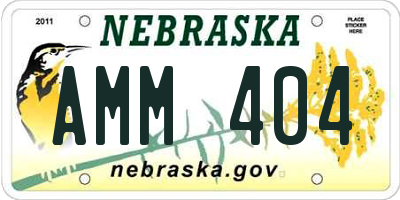 NE license plate AMM404