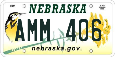 NE license plate AMM406