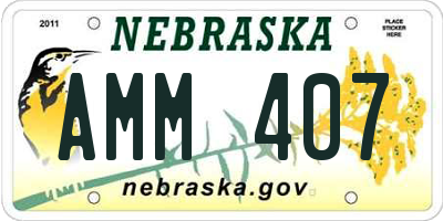 NE license plate AMM407