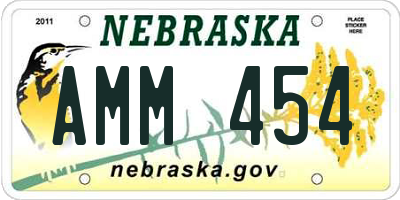 NE license plate AMM454