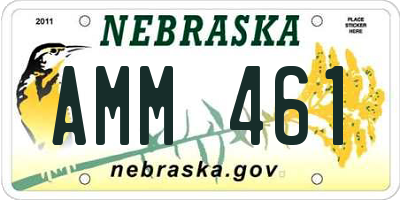 NE license plate AMM461
