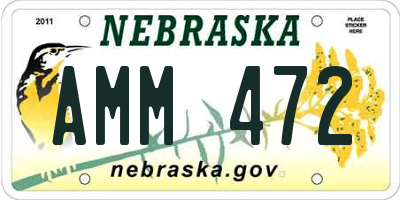 NE license plate AMM472