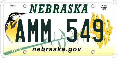 NE license plate AMM549