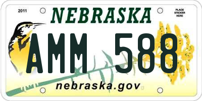 NE license plate AMM588