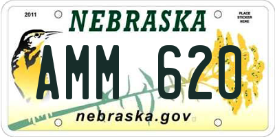 NE license plate AMM620