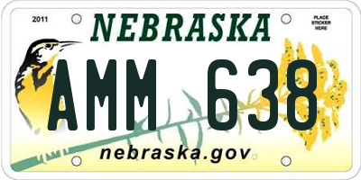 NE license plate AMM638
