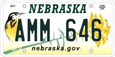 NE license plate AMM646