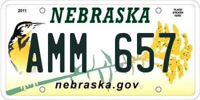 NE license plate AMM657