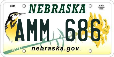 NE license plate AMM686