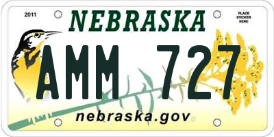 NE license plate AMM727