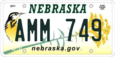 NE license plate AMM749