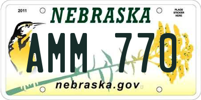 NE license plate AMM770