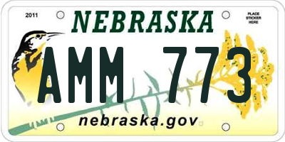 NE license plate AMM773