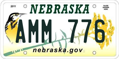 NE license plate AMM776
