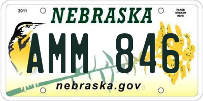 NE license plate AMM846