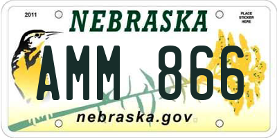 NE license plate AMM866