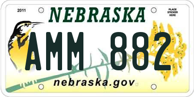 NE license plate AMM882