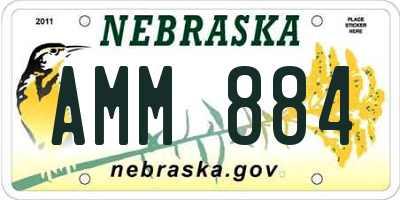 NE license plate AMM884