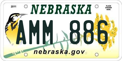 NE license plate AMM886
