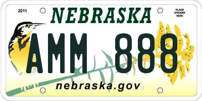 NE license plate AMM888