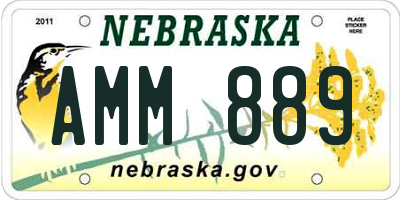 NE license plate AMM889
