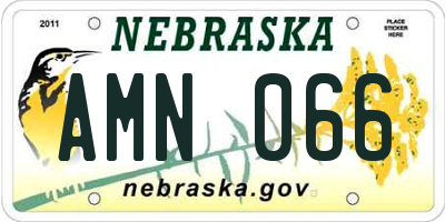 NE license plate AMN066