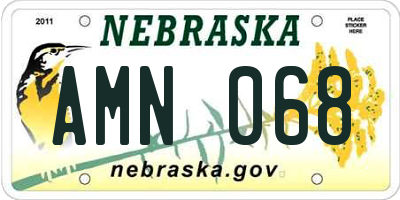 NE license plate AMN068