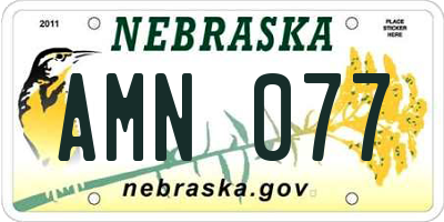NE license plate AMN077