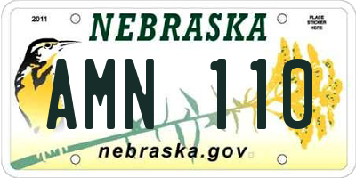 NE license plate AMN110