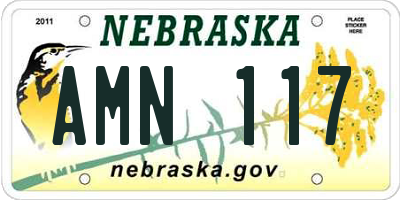 NE license plate AMN117