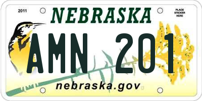 NE license plate AMN201