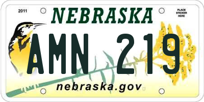 NE license plate AMN219