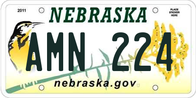 NE license plate AMN224