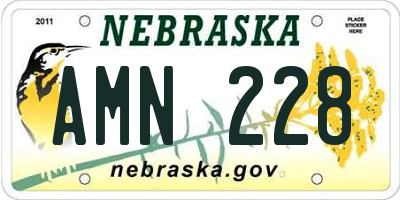 NE license plate AMN228
