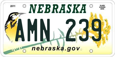 NE license plate AMN239