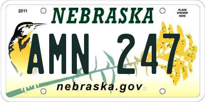 NE license plate AMN247