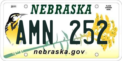 NE license plate AMN252