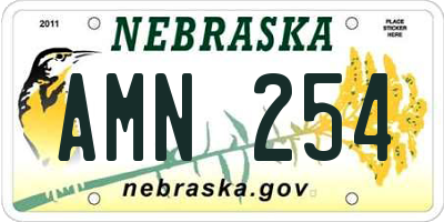 NE license plate AMN254