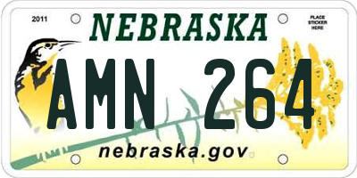 NE license plate AMN264